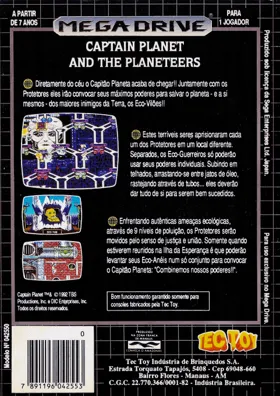 Captain Planet and the Planeteers (Europe) box cover back